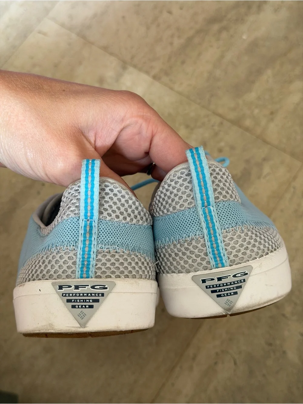 Columbia PFG Light Blue Lace-Up Water Sneakers
